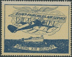 1926, CANADA, SEMI-OFFICIAL AIR POST, ELLIOT AIR SERVICE, SWASTIKA BACK NH, #CL9 - Picture 1 of 2