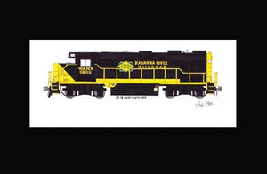 Kanawha River Railroad (Watco) GP39-2 11"x17" Passepartoutdruck Andy Fletcher signiert - Bild 1 von 1