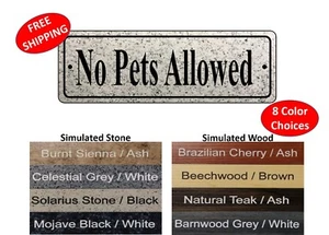 "No Pets Allowed" sign, fence sign, gate sign, 2" x 6" - FREE SHIPPING - Picture 1 of 3