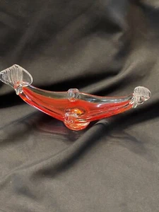 "Cenicero de cristal de Murano de colección hecho en Italia - propiedad - excelente estado 8 1/2"" de largo" - Imagen 1 de 3