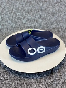 OOFOS OOahh Sport Recovery Slide Sandal Men’s Size 9 Navy Blue - Picture 1 of 8