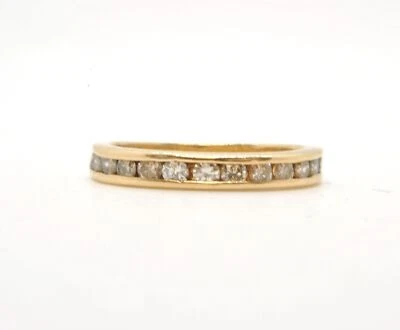 Ladies 14k Yellow Gold 1/2 Cttw Channel Set Diamond Wedding Band Estate Ring - Image 1 of 4