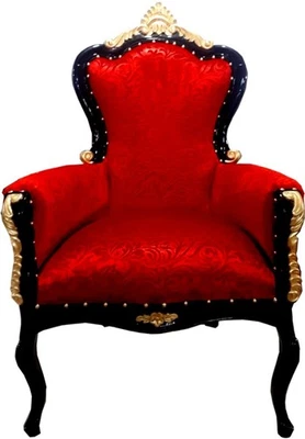 Poltrona barocca di lusso Pompöös by Casa Padrino Bergere rosso oro di Harald Glöckler - Immagine 1 di 2