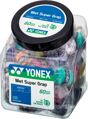 YONEX Wet Super GRAP Tennis Overgrips 60 Piece Bucket
