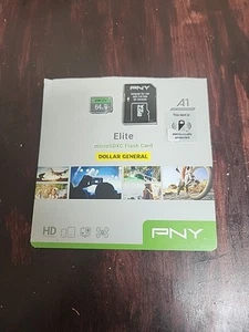 PNY 64GB Micro SD Card With SD Card Adapter (microSDXC) - Brand New - Picture 1 of 1