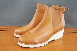 Vionic Stiefel Damengröße 12 hellbraun Aliso Chelsea Keilabsatz Sohle Leder Knöchel Gore - Bild 1 von 11