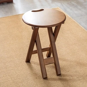 Foldable Stool Round with Handle Folding Bar Stool for Kitchen Home Outdoor - Picture 1 of 7