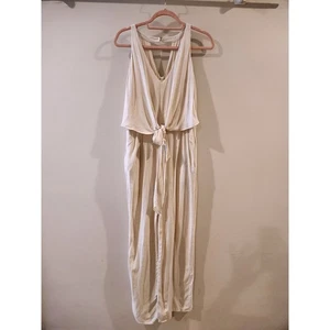 Tuta donna Elle Rae taglia L cravatta davanti senza maniche beige naturale - Foto 1 di 10