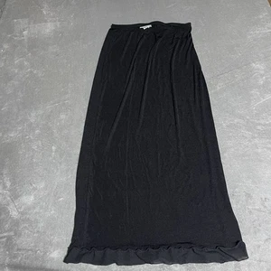 Vintage Jaclyn Smith Black Maxi Skirt Womens Medium Whimsgoth Dark Grunge USA - Picture 1 of 6