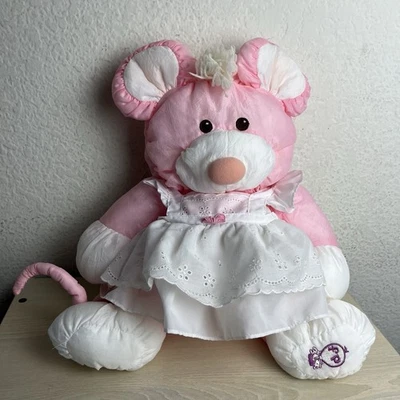 Fisher Price Mouse Puffalump Plush Pink White Dress Vintage 1987 8013 Stuff Toy - Image 1 of 4