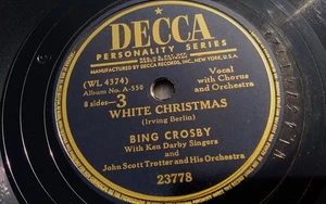 Bing Crosby 78rpm Single 10-inch Decca Records #23778 White Christmas - Imagen 1 de 4