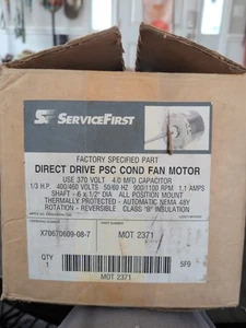 Emerson Direct Drive PSC Cond Fan Motor, Mot 2371, 1/3hp, 460V, 1100 RPM, Revers - Picture 1 of 4