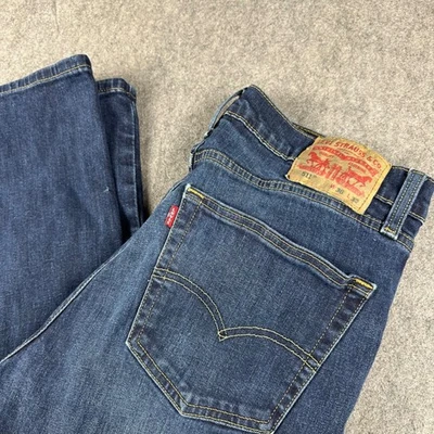Levi's 511 Jeans Mens 36x32 Blue Slim Fit Zip Fly Denim Whiskers Dark Wash - Image 1 of 4