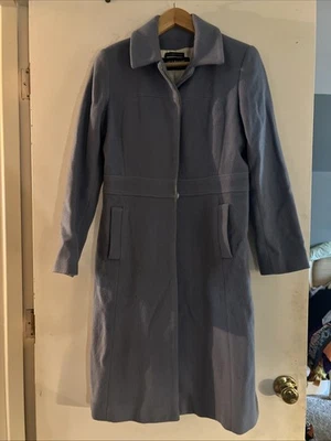 Gabardina vintage con botones de lana de cordero azul Marvin Richards con bolsillos talla S Foto 1 de 4