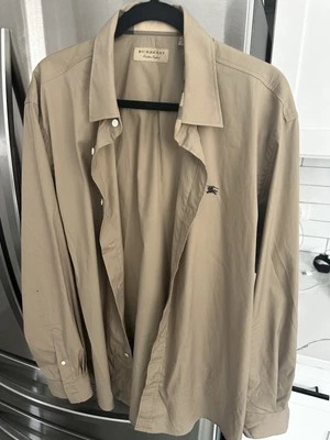 Burberry Brit Long Sleeve Shirt Mens size XXL 2XL Beige/Tan Dress Shirt - Image 1 of 4