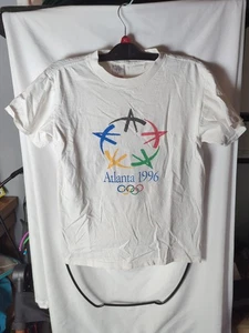 Vintage 90's Atlanta Olympics Logo 1996 Shirt Sz M Single Stitch White - Picture 1 of 8