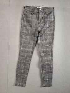 So Womens Jeggings 8/29W Black White Plaid Tapered Leg 5 Pockets Stretch Casual - Picture 1 of 20