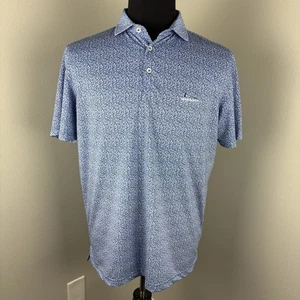 Donald Ross Sport Polo Shirt Men's Size Medium M Blue Golf Mountaintop Logo - Picture 1 of 7