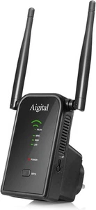 Aigital Répéteur WiFi Amplificateur WiFi N300, WiFi Extender et Booster avec 2 P - Photo 1/7