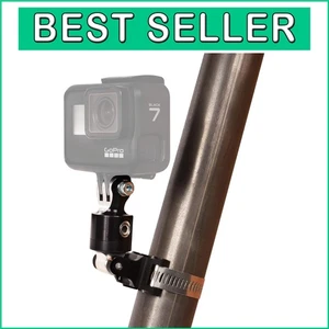Adjustable Clamp-On GoPro Mount with Swivel Pivot - Black Anodized Aluminum - Picture 1 of 2