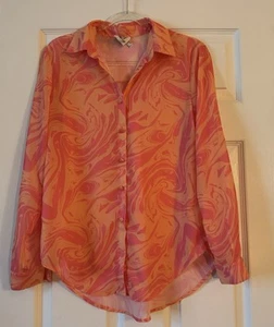 Princess Polly Marble Mae Shirt Women’s Orange Retro 90s Beach Vacation Size 2 - Picture 1 of 8