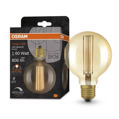 Osram Filamento LED G95 Globo 8,8W = 60W E27 Oro 806lm Extra Caldo 2200K DIMMERABILE - Immagine 1 di 3
