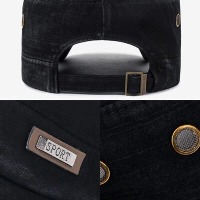 Casquette Plate Chapeau Neutre Casquette Militaire Casquette Rétro Casquette / - Photo 1/4