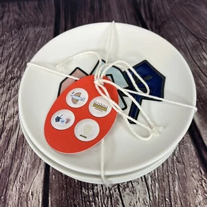 OPALHOUSE Stoneware Hanukkah Appetizer Plates holiday dinnerware  6" Set Of 4 - Picture 1 of 4