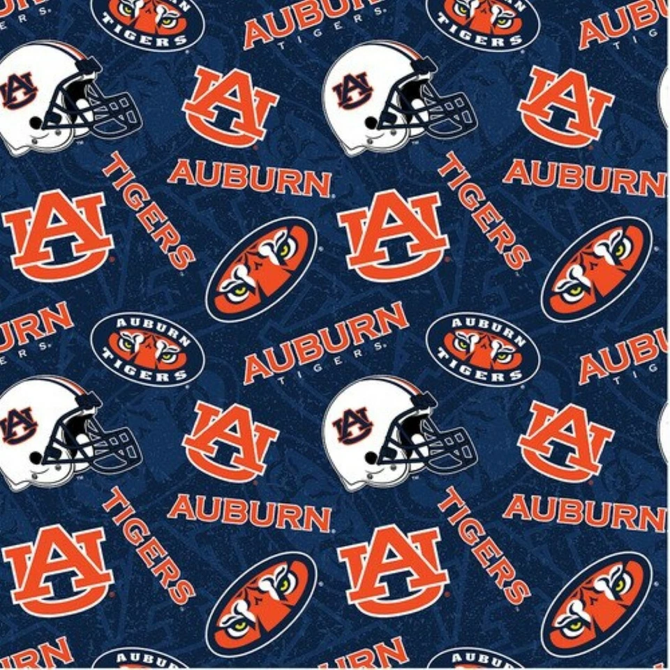 NCAA Auburn Tigers College Tone on Tone Cotton Material Fabric 15yds - Image 1 of 1