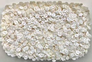 Buttons Small 9mm 14L Ivory White 2 Hole Pearlescent Shirt Button Craft (W531) - Picture 1 of 24