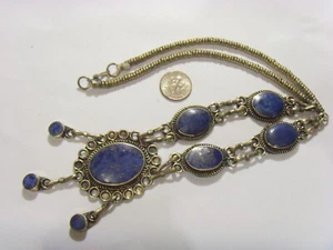 Collar grande turcomano tribal lapislázuli boda novias doncellas cuentas 51048 - Imagen 1 de 5