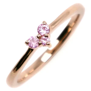 ete heart Ring K18 Pink Gold #4.1(US Size) 1.7g Women - Picture 1 of 5