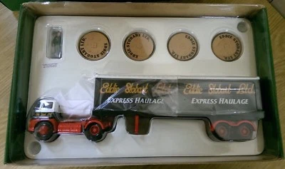 Corgi Classics 14302 Eddie Stobart Foden S21 Artic Trailer Load & Wooden Plinth - Image 1 of 4