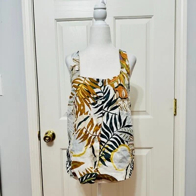 CAMISETA SIN MANGAS C&C CALIFORNIA LINO TROPICAL NUEVA SIN ETIQUETAS Foto 1 de 4