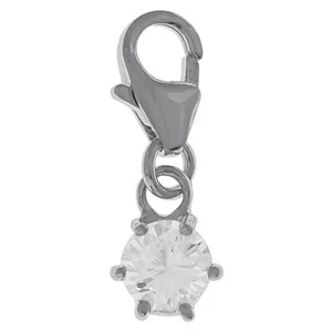 Pendentif Charm en ARGENT 925 et Oxyde Zirconium - Fermoir mousqueton - Femme - - Imagen 1 de 3