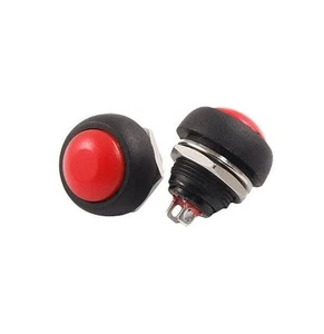 50 Stück 12 mm Wasserdicht Momentan EIN/AUS Drucktaster Mini Rund Schalter Rot  - Bild 1 von 1