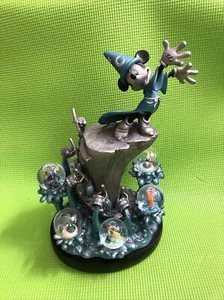 Disney Fantasia 2000 Sorcerer Mickey Statue With 7 Mini Snow Globes PLEASE READ! - Picture 1 of 8