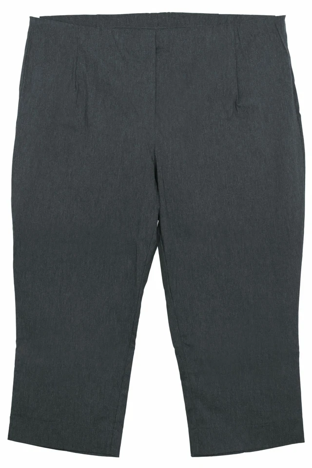 sheego 3/4 Bengalin Stretchhose Die Schmale Slim Capri Hose Plusgröße Damen Grau - Bild 1 von 1