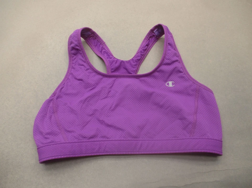 Sujetador deportivo Champion talla M para mujer púrpura sin forro inalámbrico para tirar trasero corredor 9S Foto 1 de 4