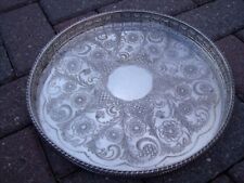 Viners of Sheffield Silver Plated Gallery Tray with chased Floral pattern.