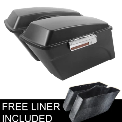 Matt Black Hard Saddlebags Bag Trunk Fit For Harley Touring Electra Glide 94-13 - Image 1 of 4