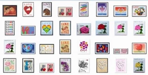 US Stamp Love / Dog / Rose / Flower Valentine's Day, You Choose - All pcs - MNH - Picture 1 of 76