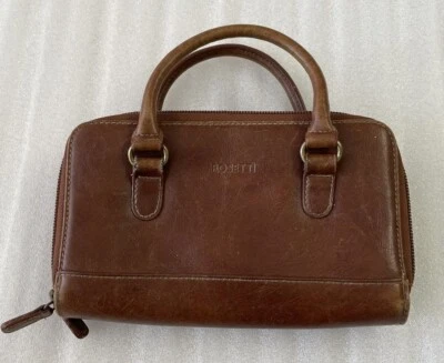 Rosetti Brown Leather Zip Around Wallet Organizer Clutch Accordion Purse Vintage - Image 1 of 4
