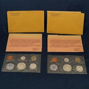 2 Mint Proof Sets, 1963 U.S. Mint Philadelphia (90% Silver) - Free Shipping USA