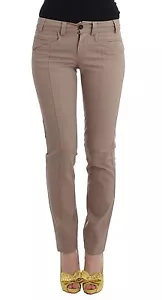 JUST CAVALLI Pants Beige Dress Skinny Slim Straight Chinos IT40/US 6 RRP $250 - Picture 1 of 8
