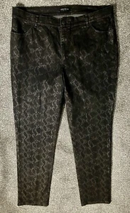 Lafayette 148 NY Women’s Size 14 Jeans Pants Snake Print Lace Jacquard Black - Picture 1 of 5