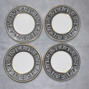 Lot of (4) Wedgwood FLORENTINE BLACK W4312 Bread & Butter Plate 6” - Picture 1 of 7