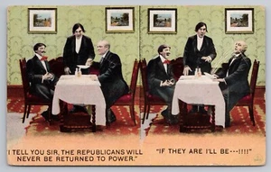 1910s Humor- Republicans Political - Comic Restaurant Unposted Bamforth Postcard - Bild 1 von 3