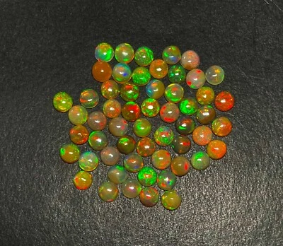 Lote de piedras preciosas sueltas cabujón redondo ópalo amarillo etíope natural 9 piezas 6 mm 5 CT Foto 1 de 4