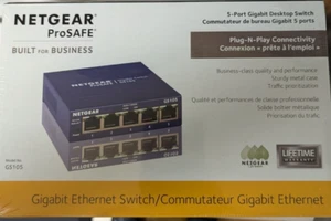 Netgear GS105 V5 Prosafe 5 Port Gigabit Switch WITH POWER ADAPTER Free Shipping - Picture 1 of 5